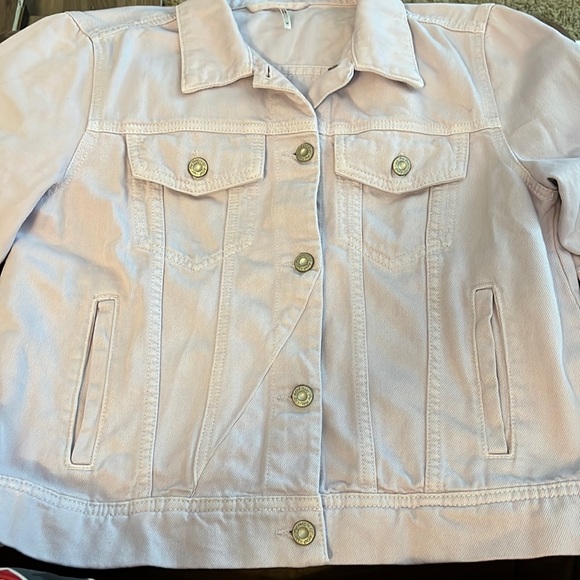 NWT Free People Jean Jacket Medium Lilac Purple Long Sleeve Buttons Cotton